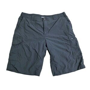 Columbia Cargo Shorts Men's 38 Silver Ridge Hiking Trail Utility Gray Fishing
